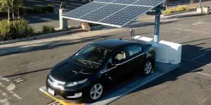 solar generator charging a car