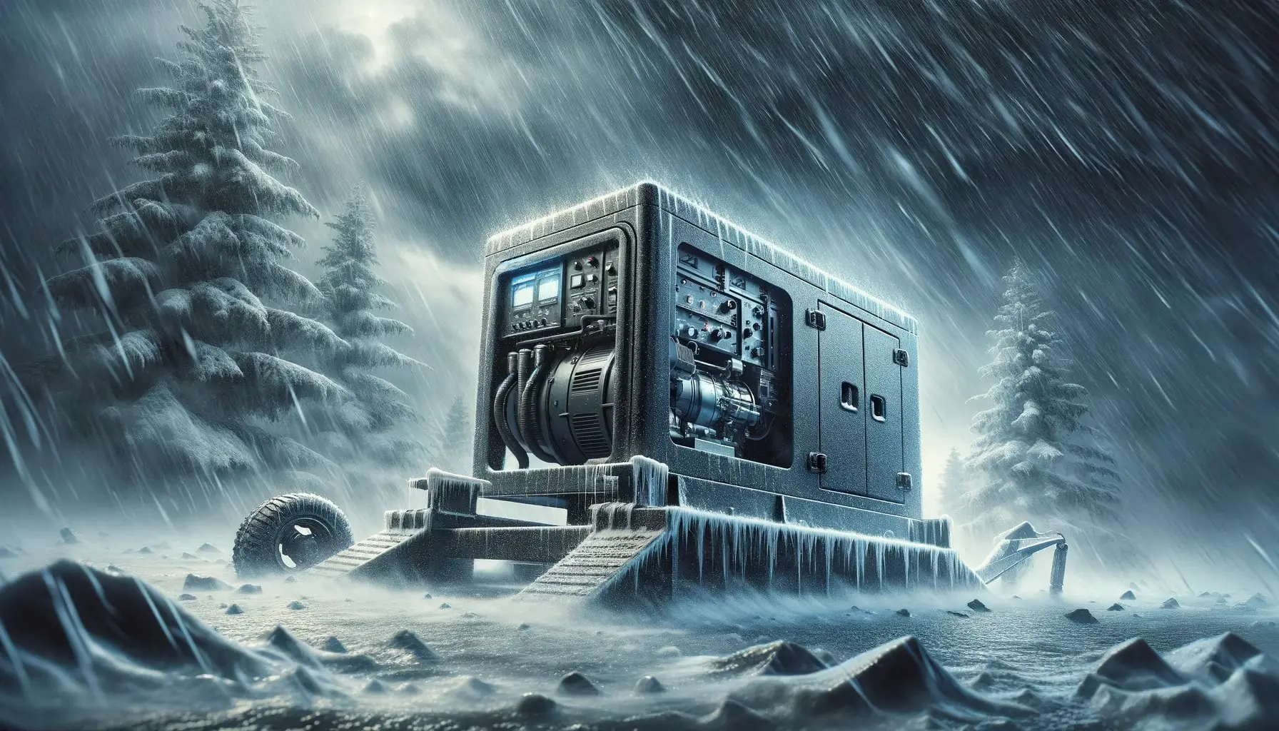 Can a generator be used during extreme weather conditions like a storm or heavy snow?