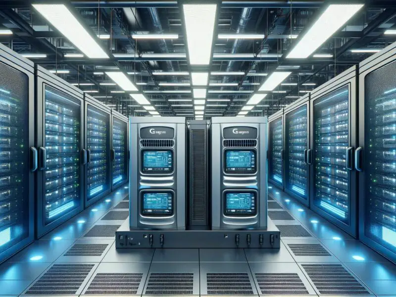 Modern data center server room facilities.